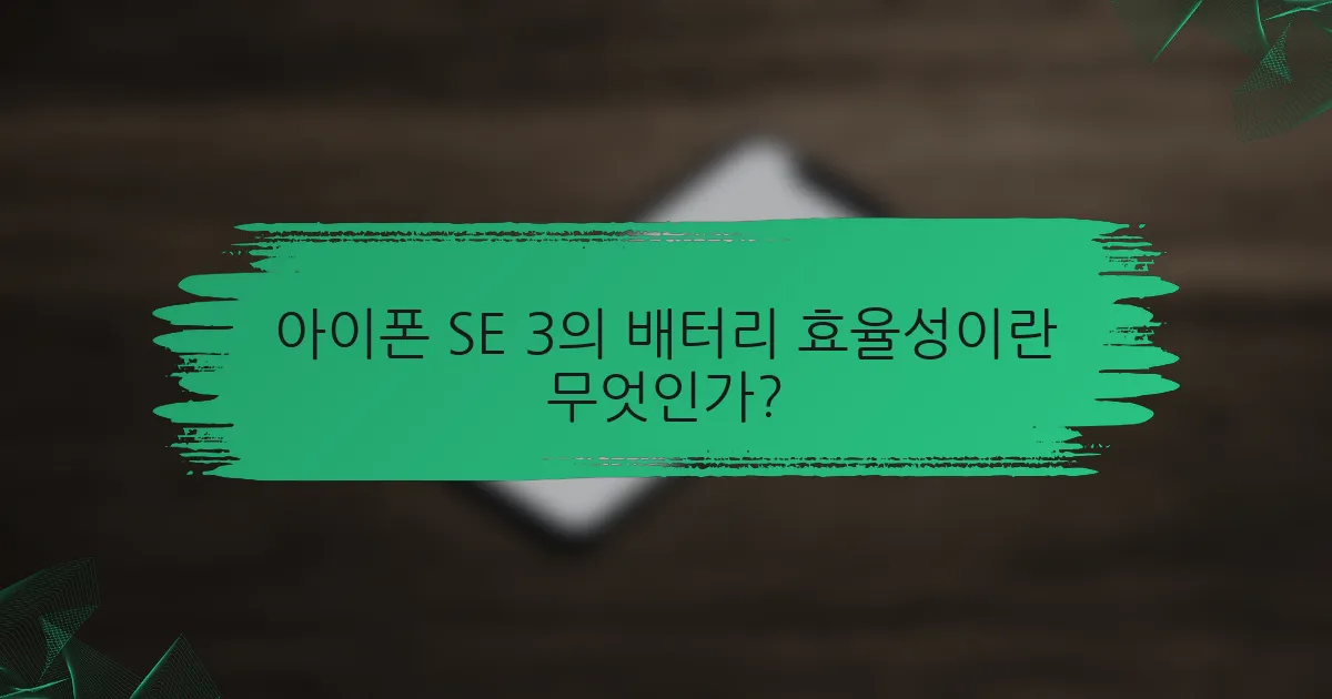 아이폰 SE 3의 배터리 효율성이란 무엇인가?