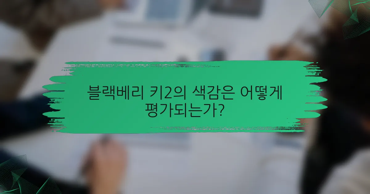 블랙베리 키2의 색감은 어떻게 평가되는가?