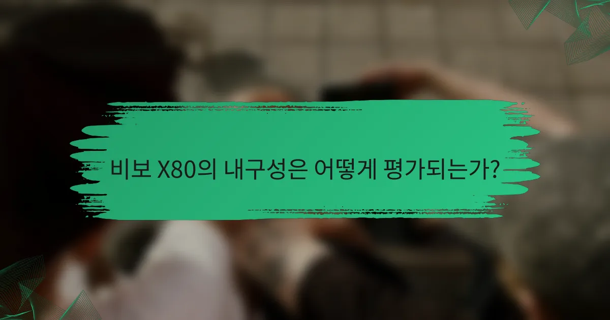비보 X80의 내구성은 어떻게 평가되는가?
