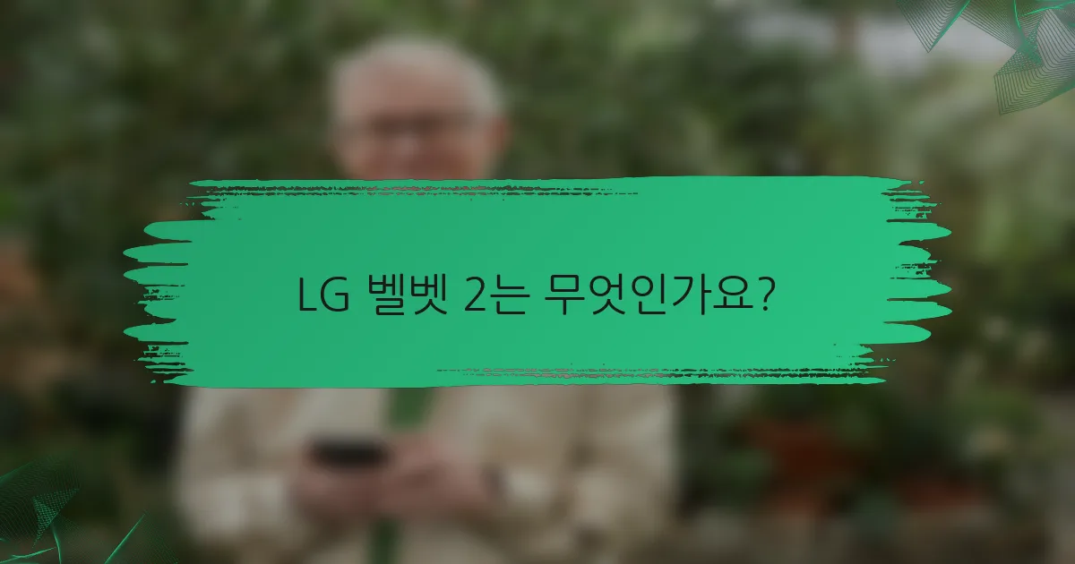 LG 벨벳 2는 무엇인가요?