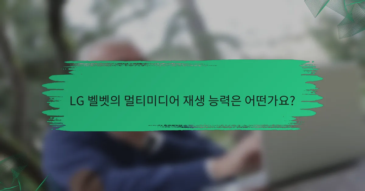 LG 벨벳의 멀티미디어 재생 능력은 어떤가요?