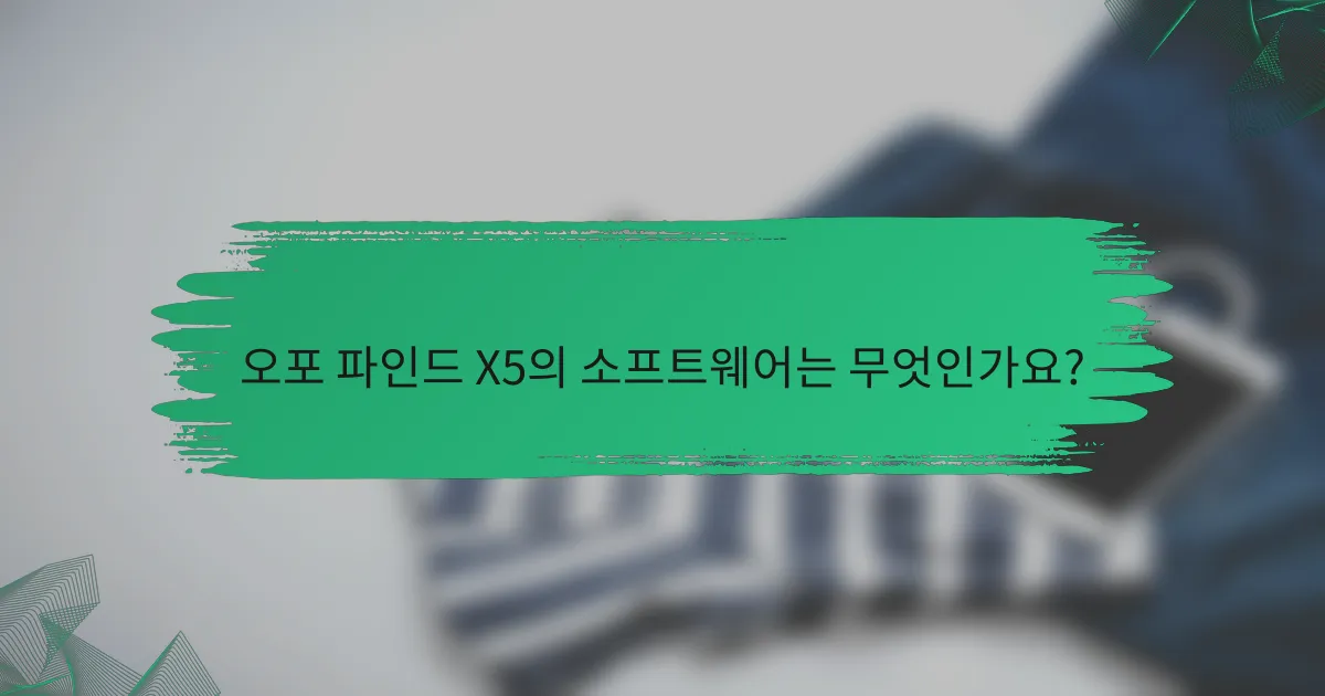 오포 파인드 X5의 소프트웨어는 무엇인가요?