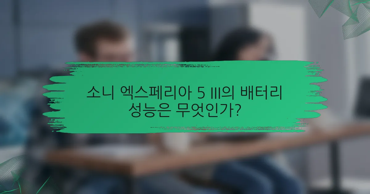 소니 엑스페리아 5 III의 배터리 성능은 무엇인가?