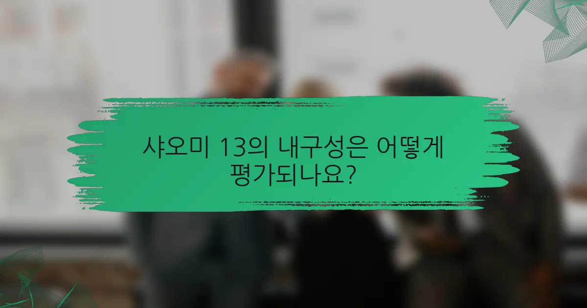 샤오미 13의 내구성은 어떻게 평가되나요?