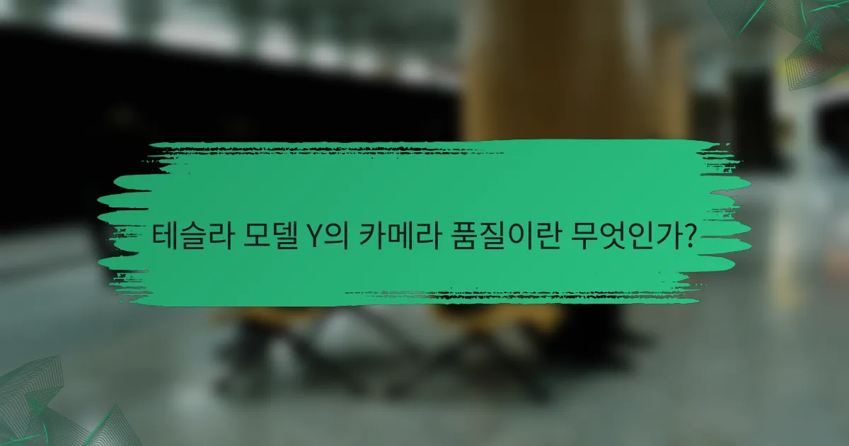 테슬라 모델 Y의 카메라 품질이란 무엇인가?