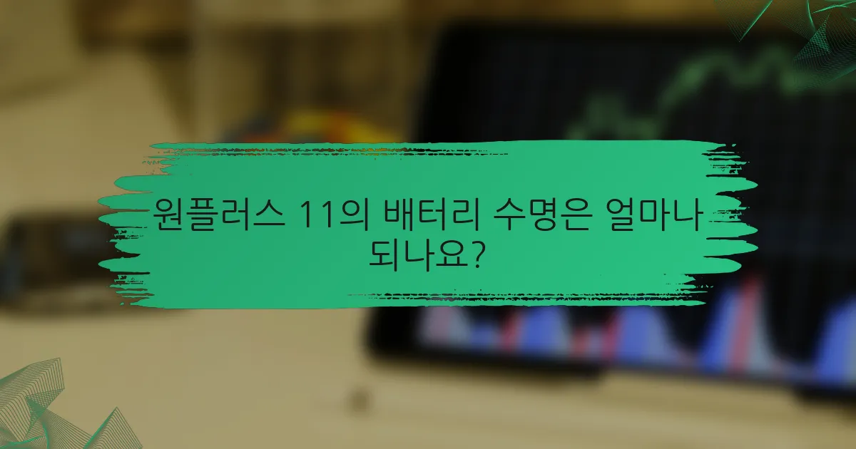원플러스 11의 배터리 수명은 얼마나 되나요?