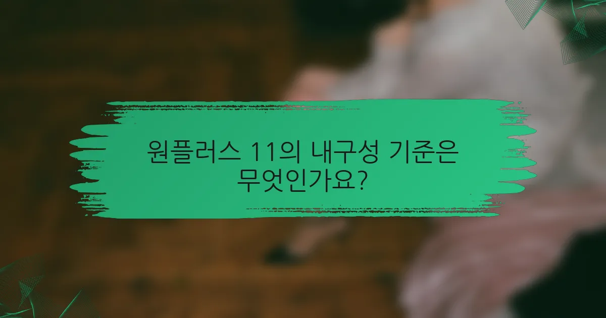 원플러스 11의 내구성 기준은 무엇인가요?